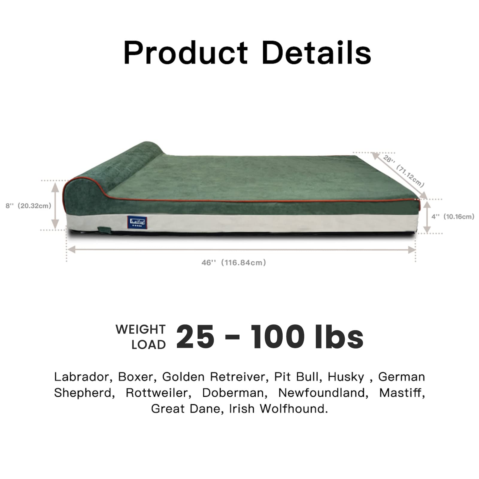 Laifug memory foam bed with waterproof liner close-up demonstrates protection against accidents.