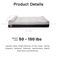 Laifug extra large dog bed side view showing ample space for big dogs
