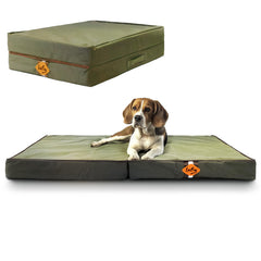 Laifug foldable waterproof dog bed large army green ready for outdoor adventures