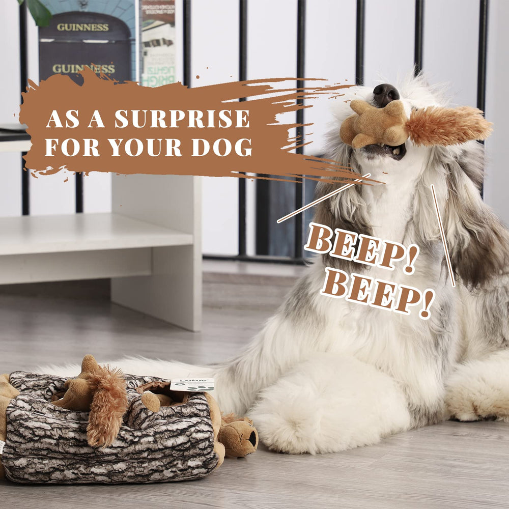 Laifug Hidden Squirrel Plush Dog Toy XL holiday play scenario for seasonal gifting.