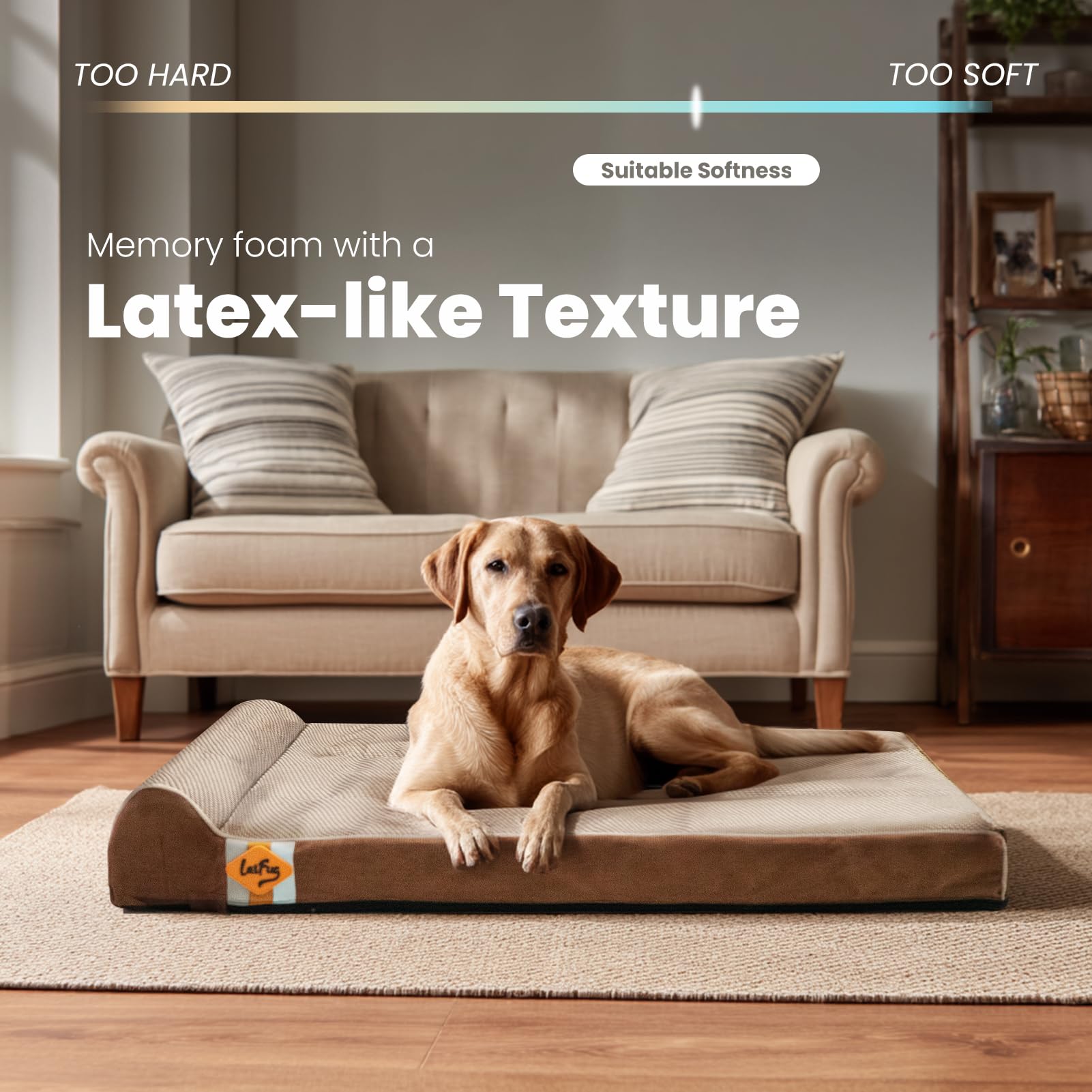 Laifug non-slip-bottom-dog-bed stays in place for older or mobile dogs.