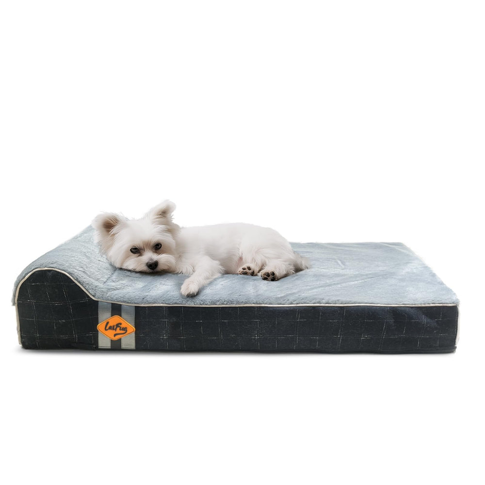 Laifug orthopedic memory foam bed close-up highlighting supportive foam.