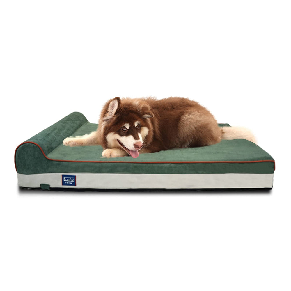 Laifug orthopedic memory foam dog bed large top view offers spacious support for dogs.