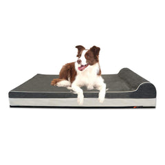 Laifug orthopedic memory foam dog bed with pillow support for joints comfort.