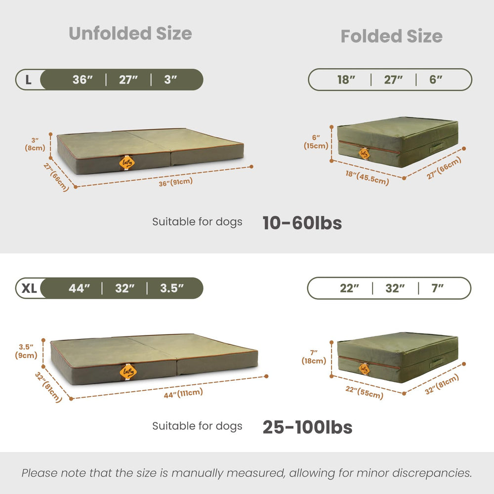 Laifug outdoor orthopedic dog bed foam detail shows supportive core