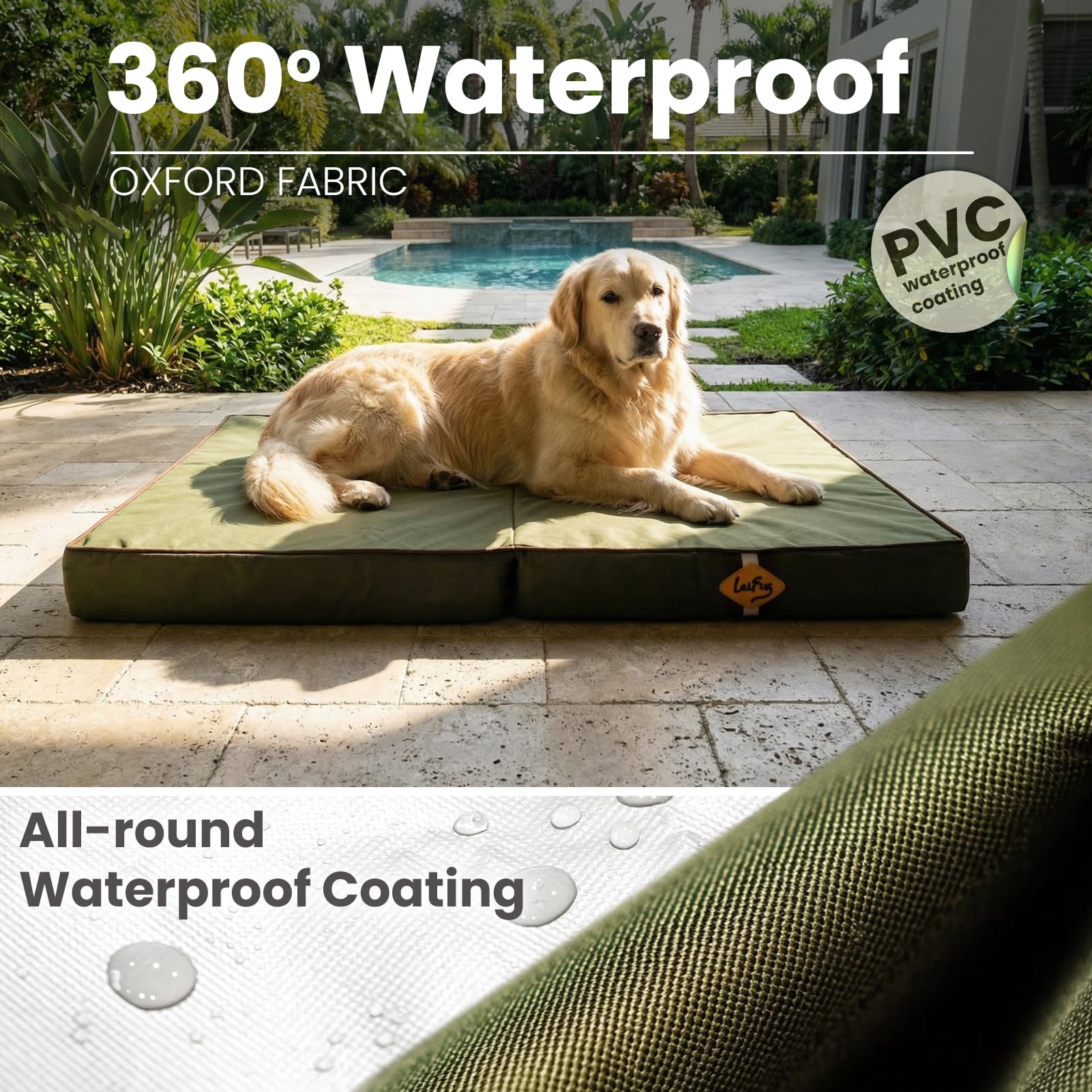 Laifug washable removable cover dog bed for quick cleanup after muddy outings