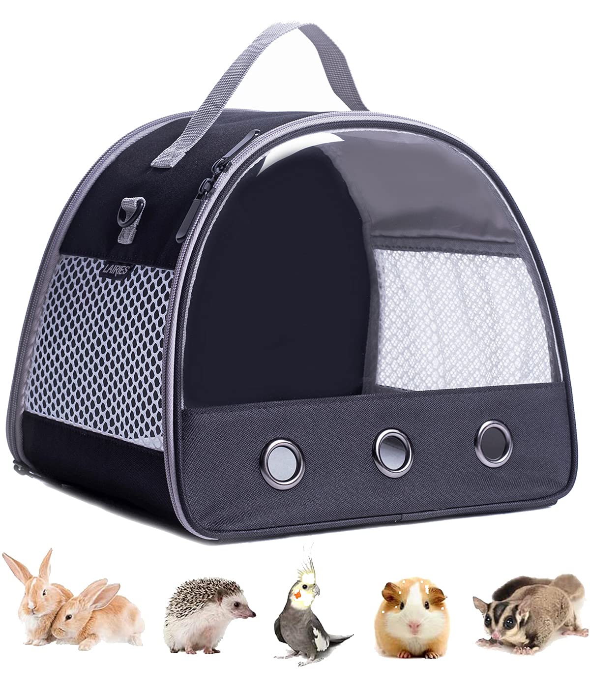 LAIRIES mochila para cobaya con ventana frontal transparente, transporte cómodo
