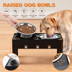 LAKIPETN elevated dog bowls with anti-slip edges prevent spills during meals.