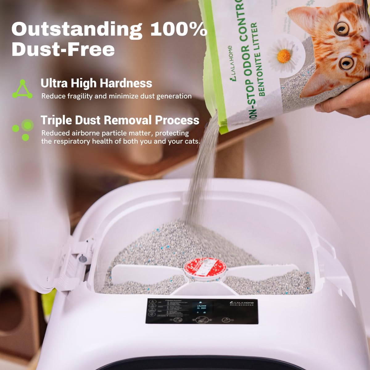 LALAHOME Bentonite litter natural sodium bentonite paw-friendly texture