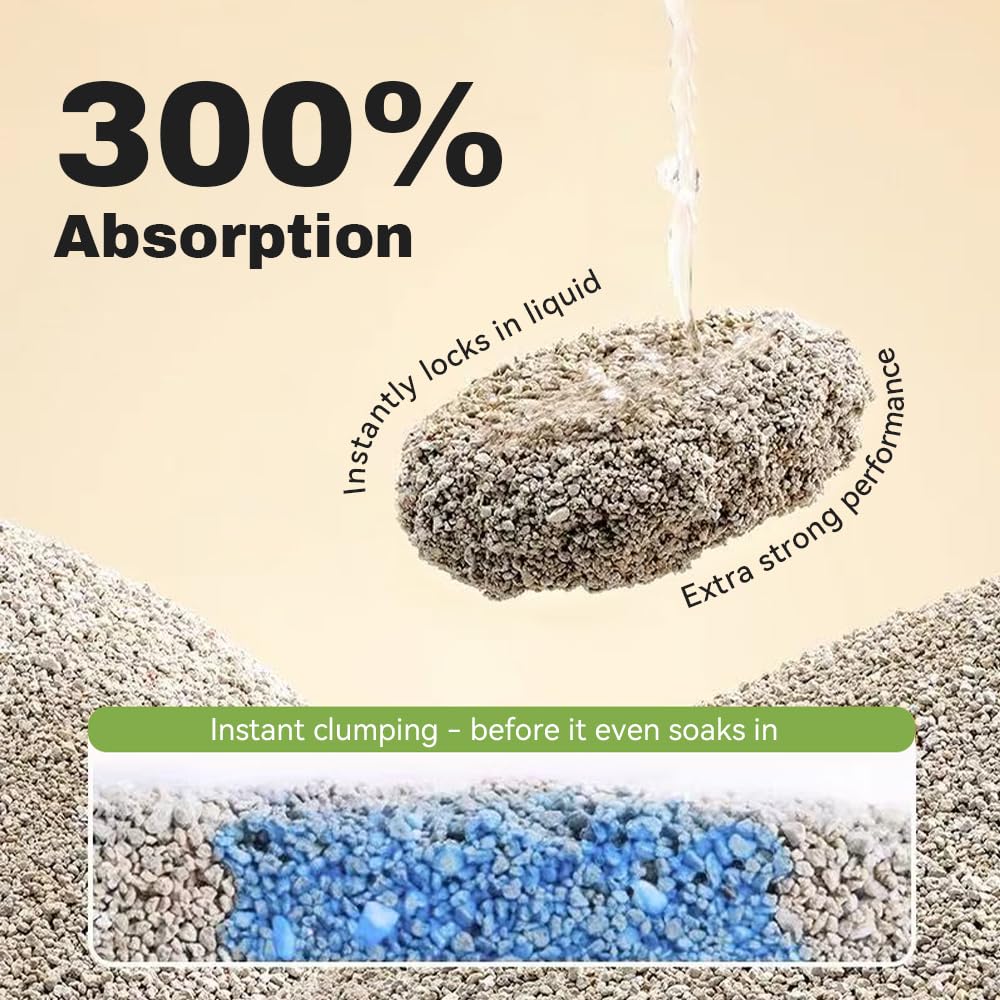 LALAHOME Bentonite litter works with self-cleaning boxes