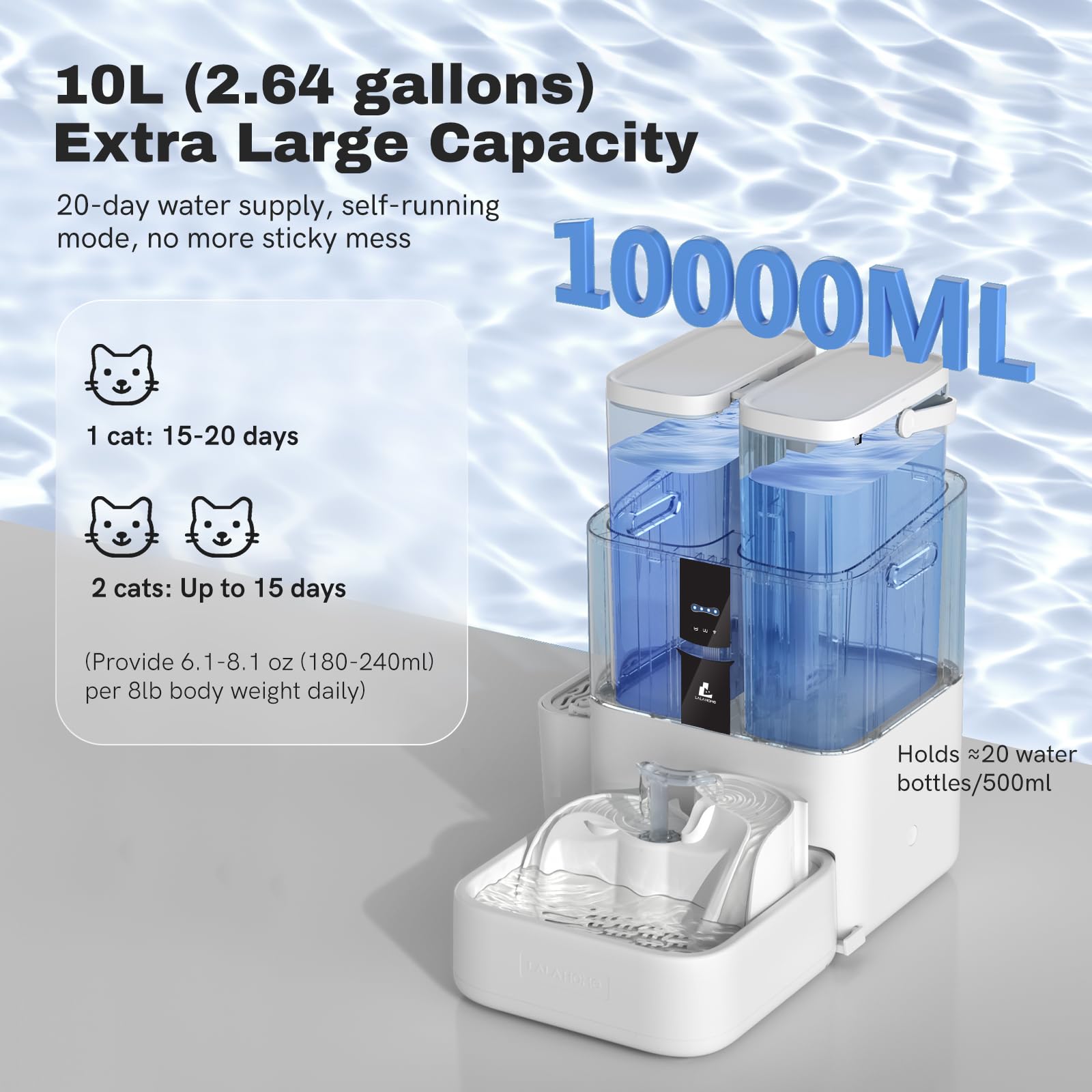 LALAHOME DailyFresh 5-stage filtration close-up filtering impurities and odors.