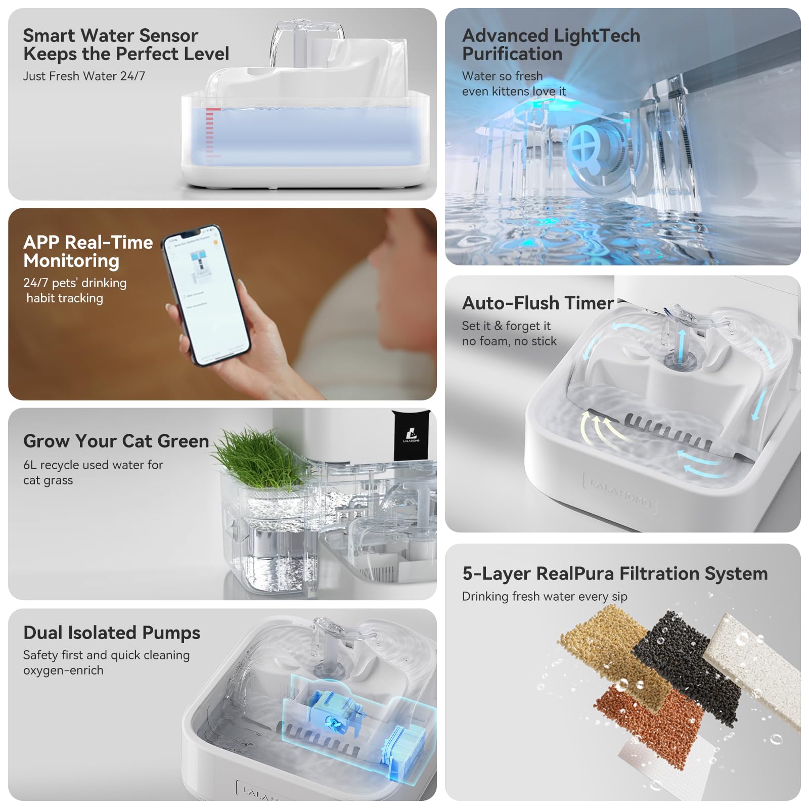 LALAHOME DailyFresh whisper-quiet pump operates quietly for peaceful nights.