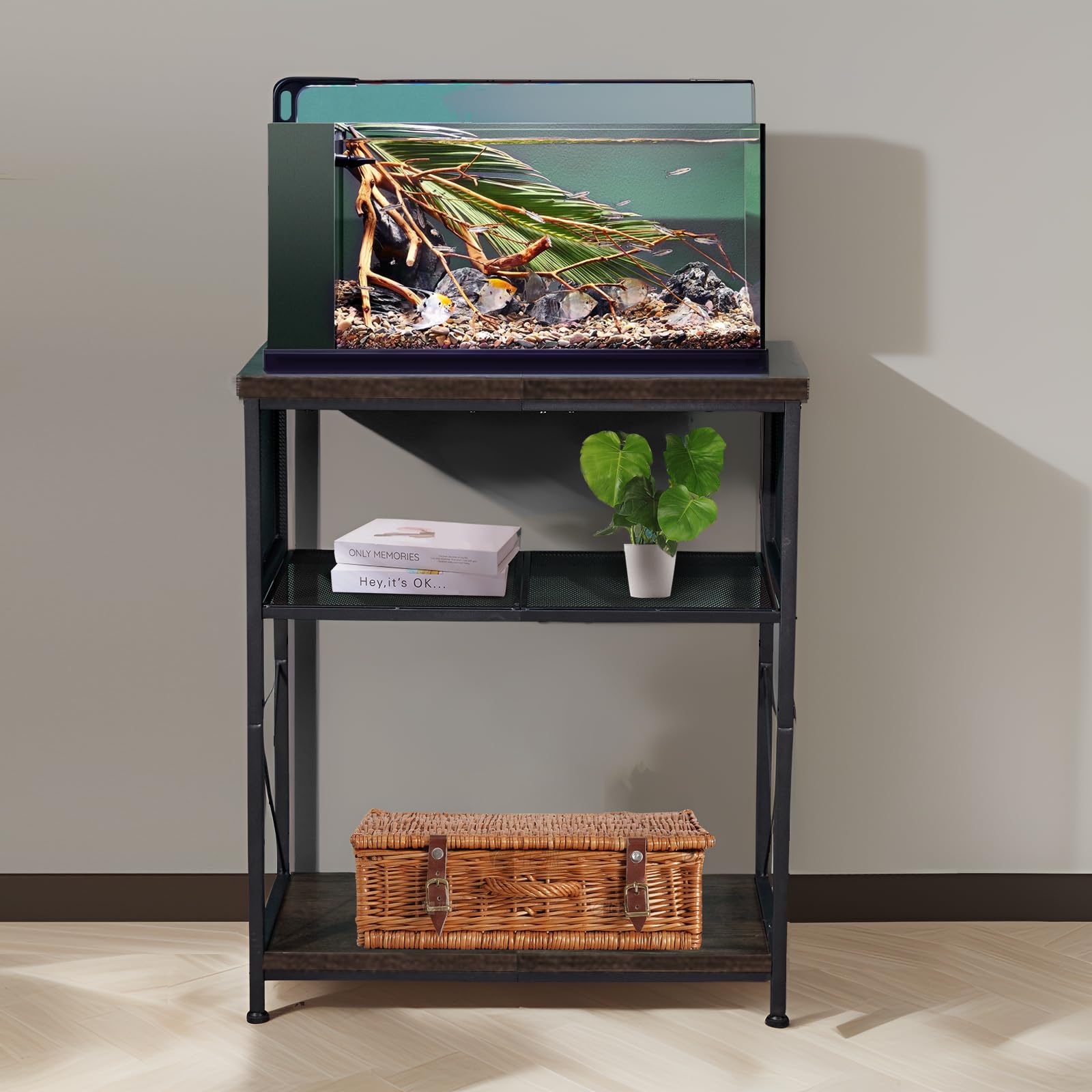 LALA IKAI fish tank stand room setup shows integration with living space