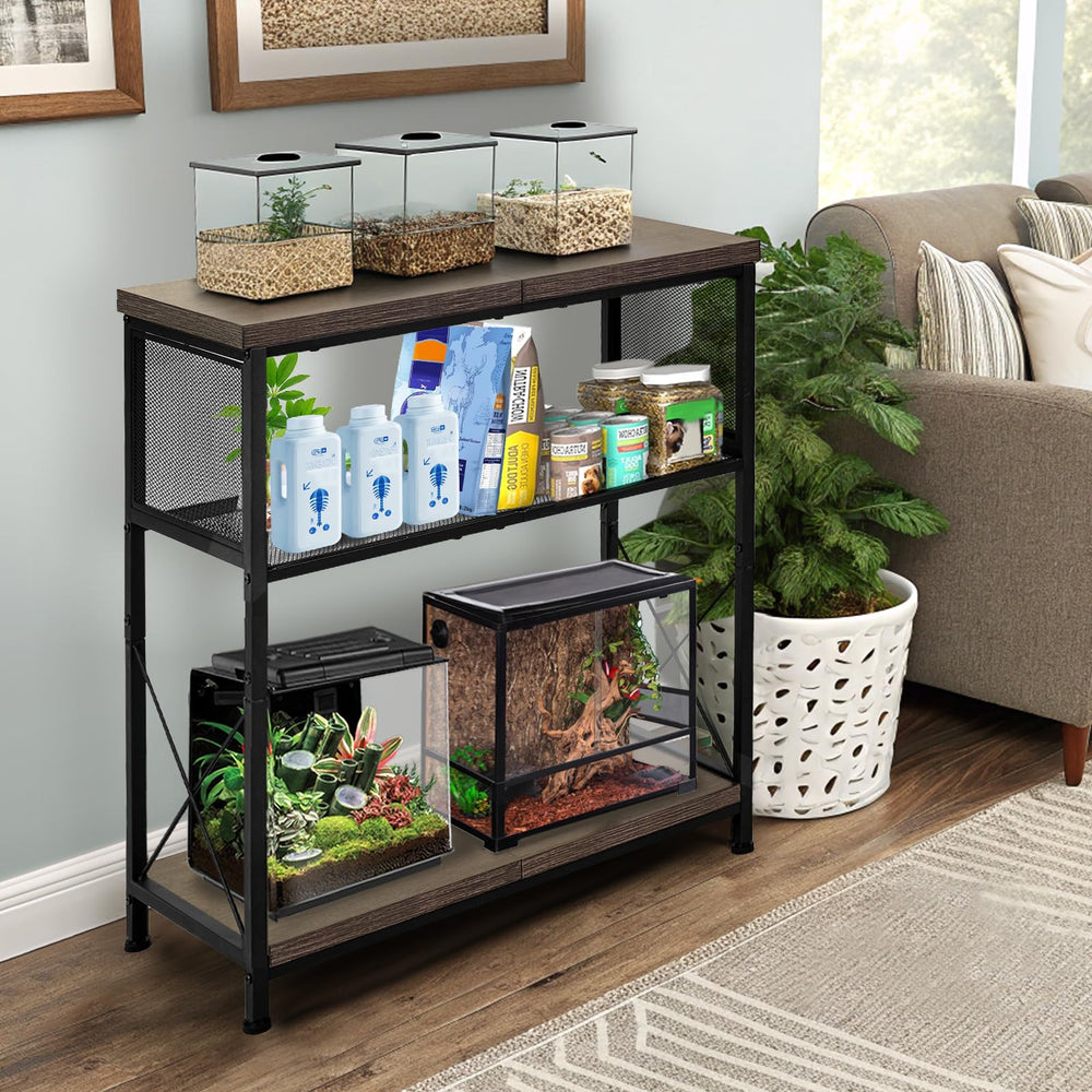 LALA IKAI fish tank stand sturdy frame close-up shows moisture-resistant finish