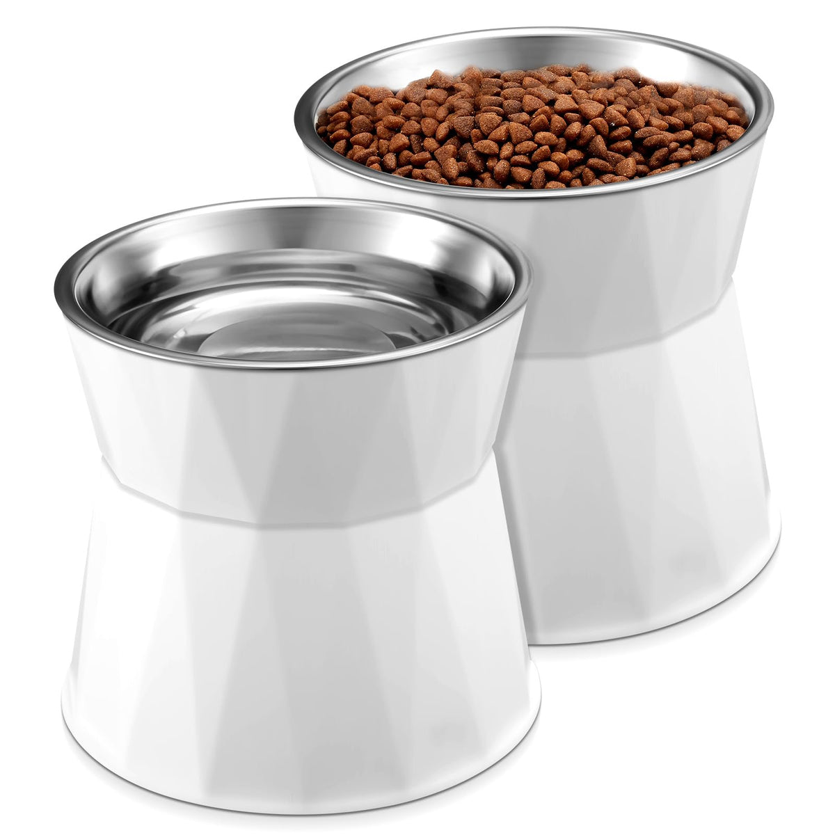Lallisa elevated cat bowls on a stand promote a comfortable eating posture.