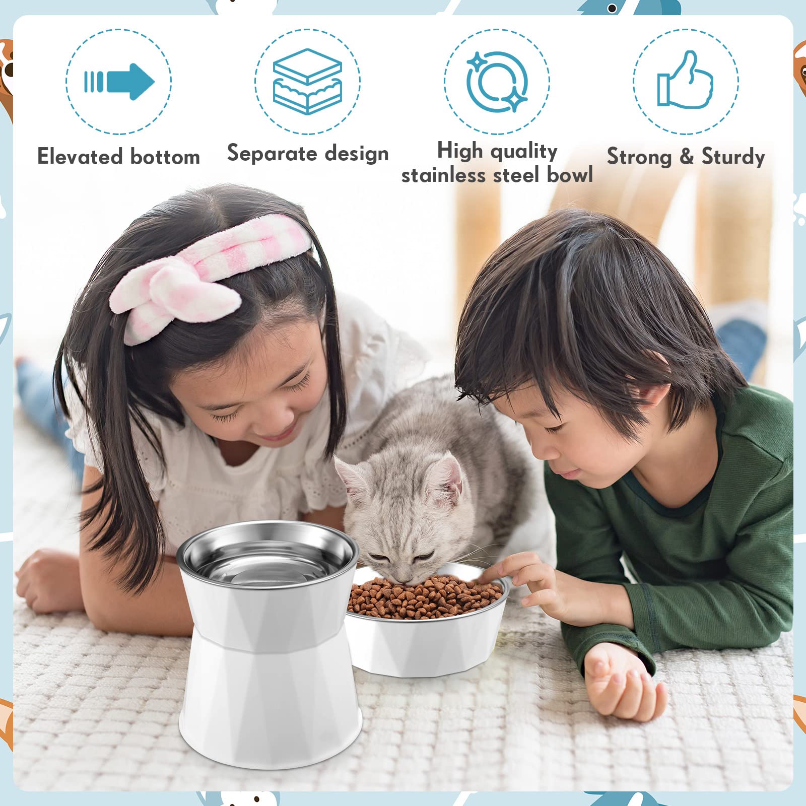 Lallisa indoor-outdoor use makes pet feeding versatile.
