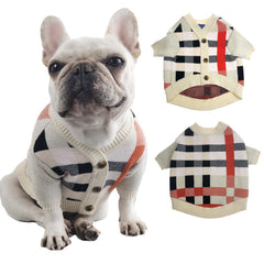 Lamiaraga Soft Rabbit Cashmere sweater front view keeps small dogs warm during walks.