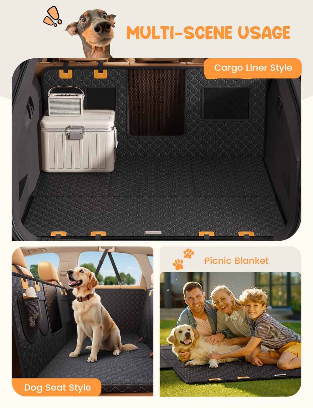 Lamicall storage pockets help you carry toys and treats neatly.