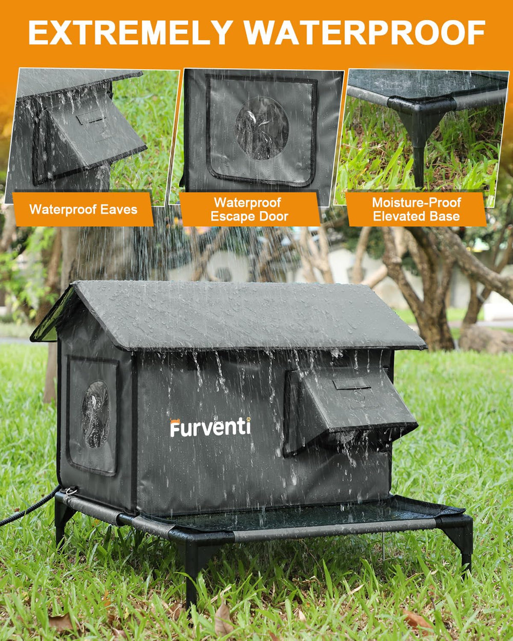 Lamlingo heated cat house five-layer insulation keeps warmth during winter
