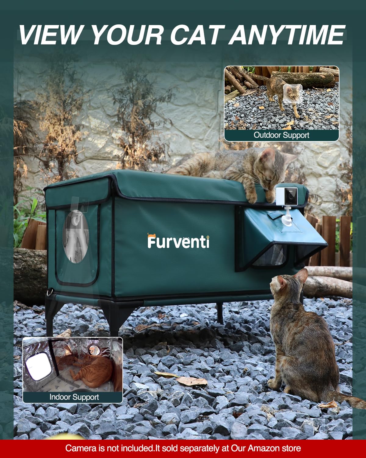 Lamlingo heated cat house tool free assembly for quick setup