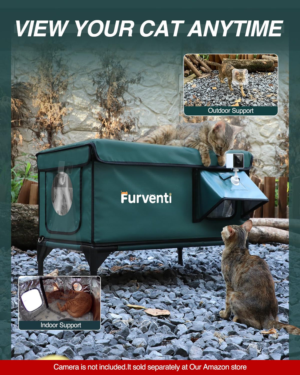 Lamlingo heated cat house tool free assembly for quick setup