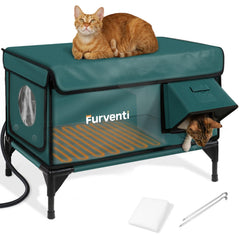 Lamlingo heated cat house with dual camera mounts for remote monitoring