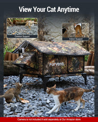 Lamlingo heated cat house waterproof eaves keep rain away from the entry for drier shelter