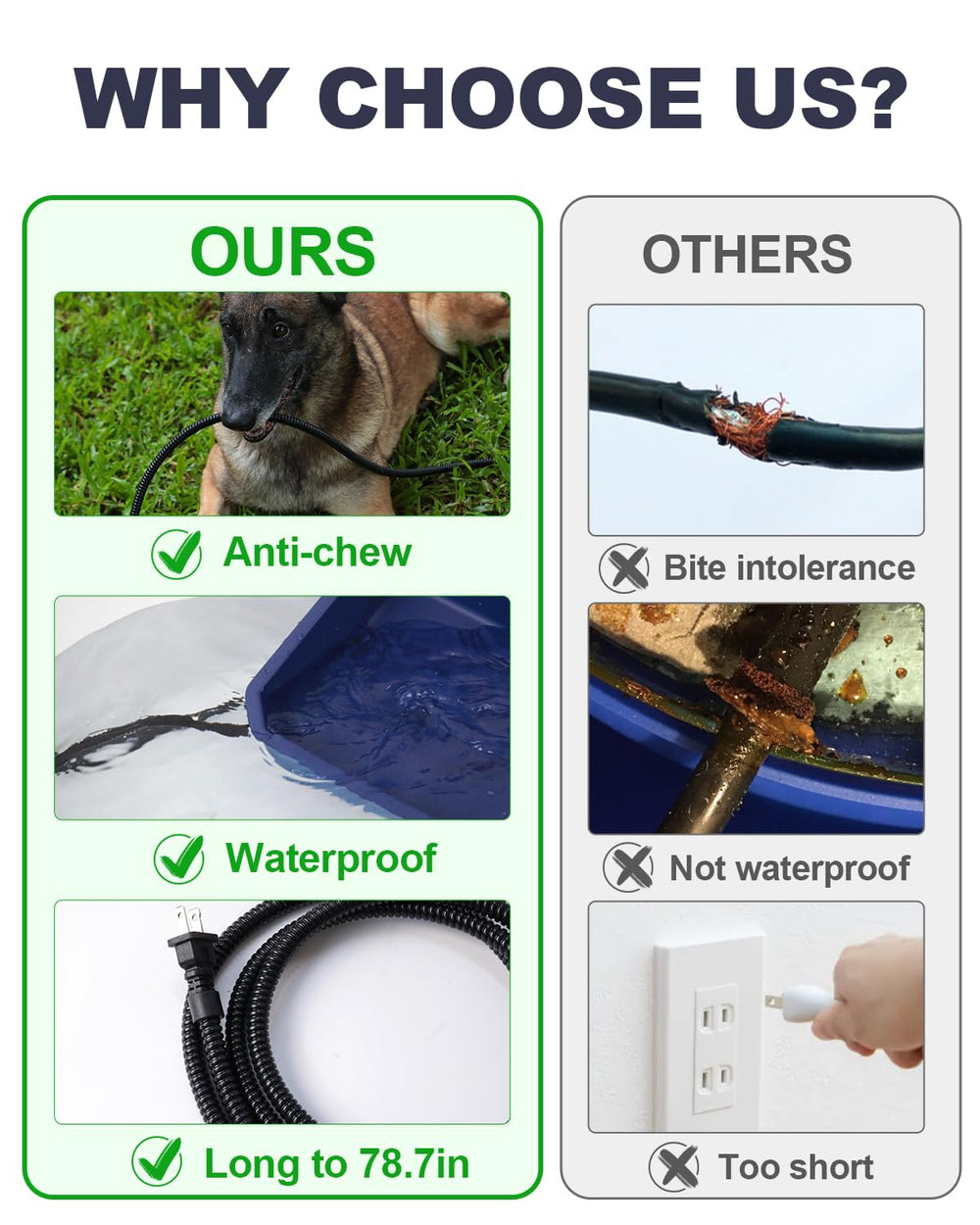 Lamlingo heated water bowl in winter outdoor use for year-round hydration.