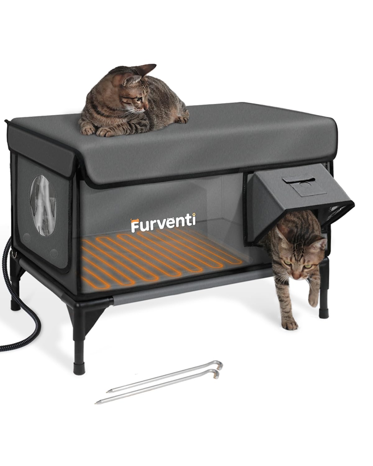 Lamlingo outdoor cat house winter-insulated keeps outdoor cats warm and protected
