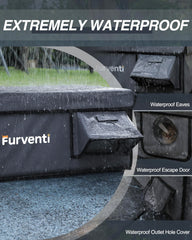 Lamlingo waterproof-eaves keeps rain out and shelters pets reliably.
