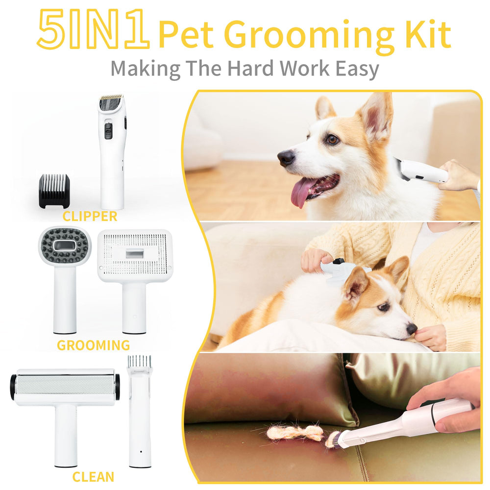 LANCHEZ 5-in-1 grooming kit image showcases versatile tools for at-home pet care.