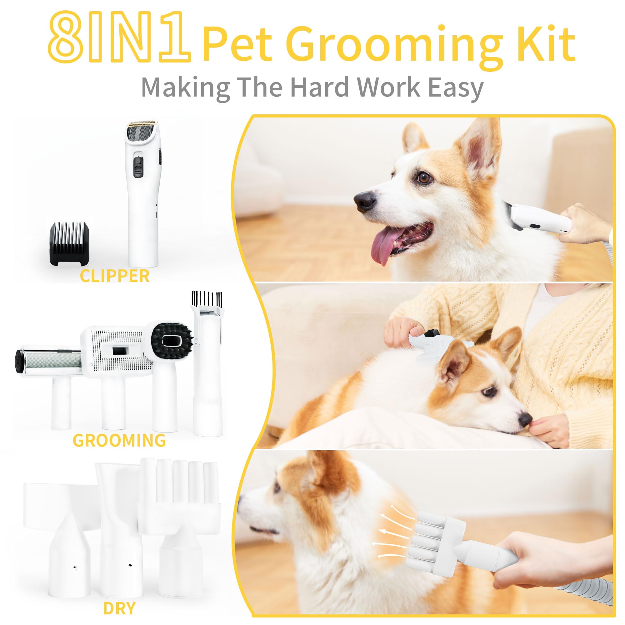 Lanchez hose-extended image highlights flexible reach for customized grooming around pets.