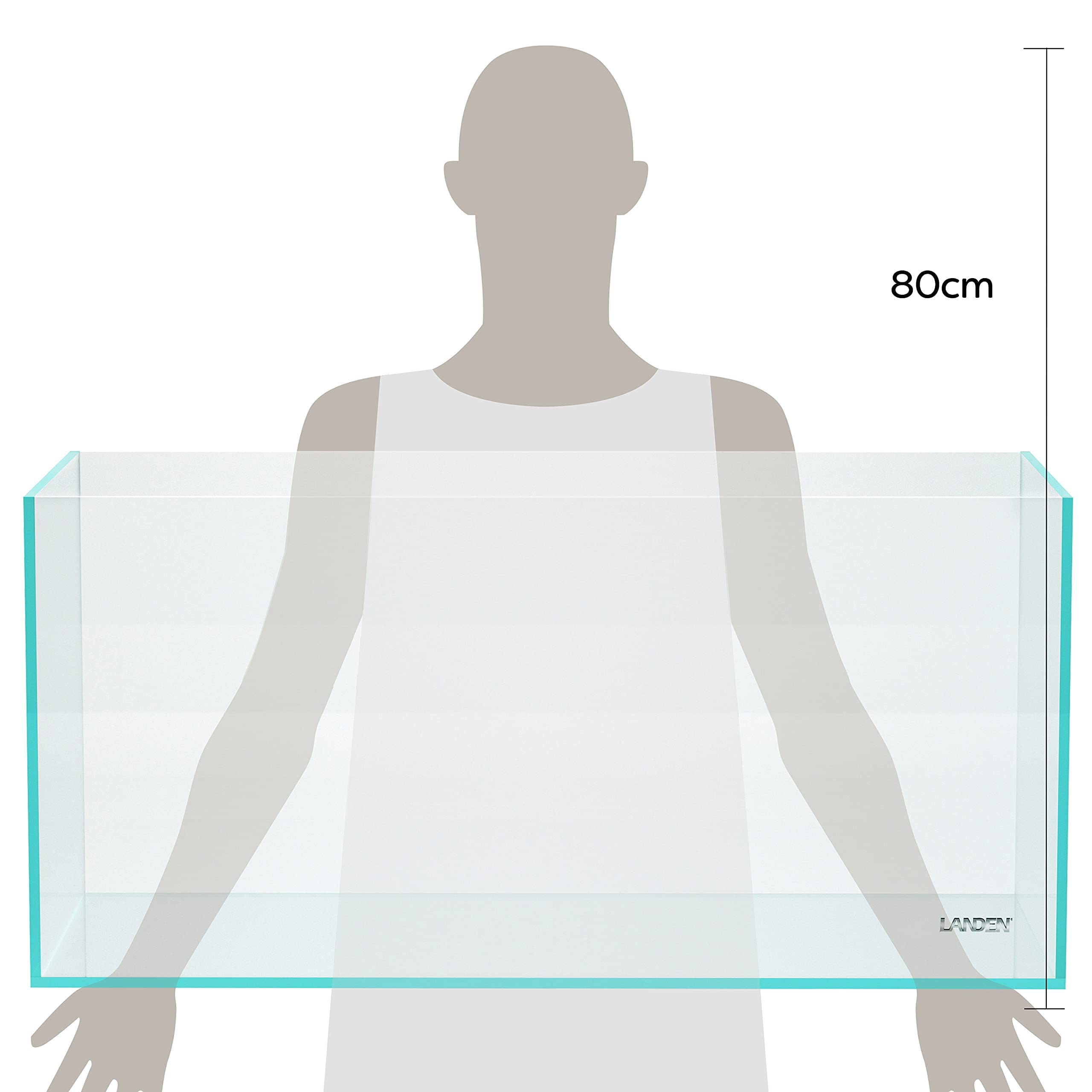 Landen 100P low-iron glass close-up emphasizes high clarity for natural-looking displays