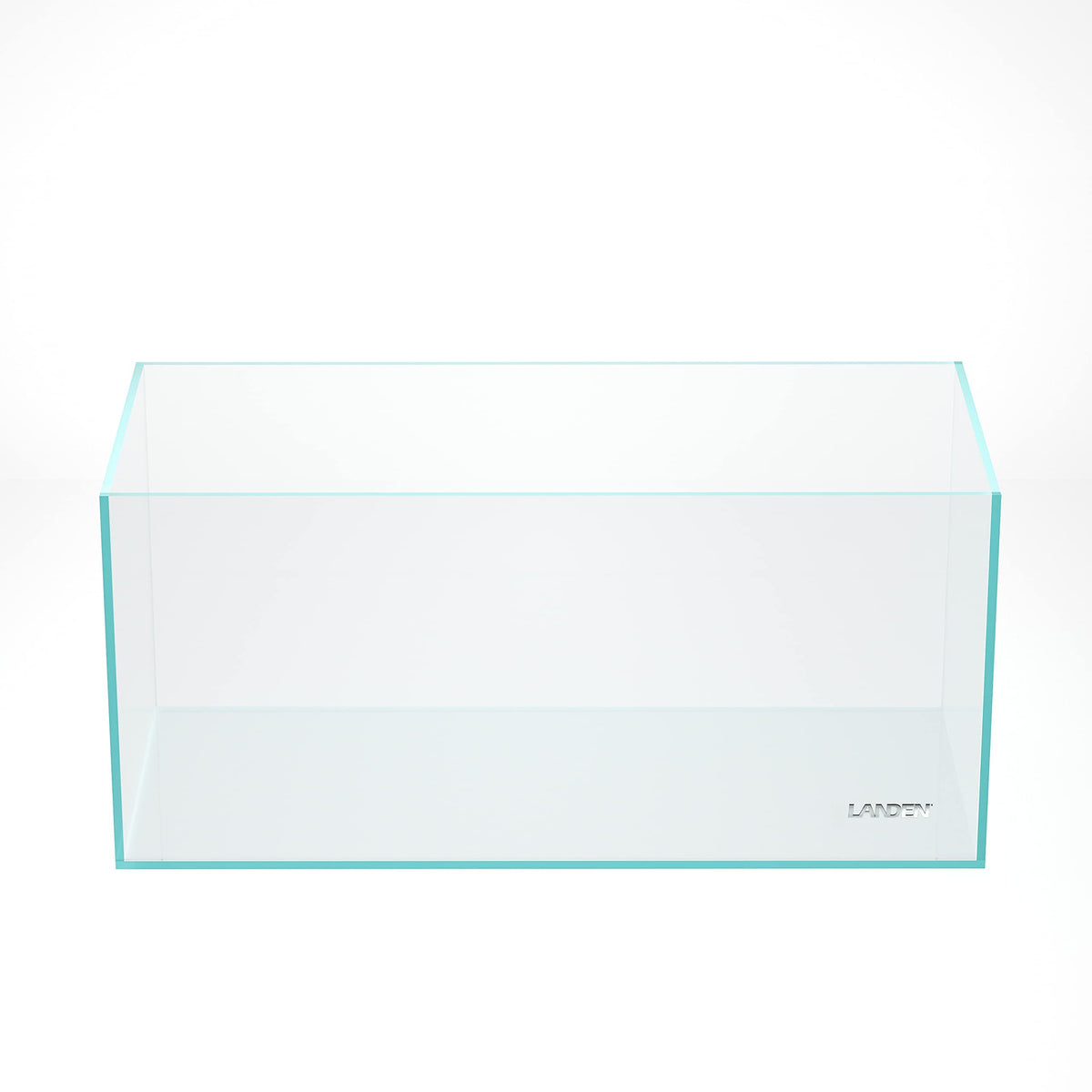 Landen 100P rimless aquarium front view shows bezel-less immersion and broad viewing angles
