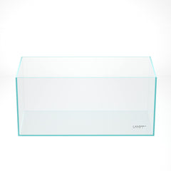 Landen 100P rimless aquarium front view shows bezel-less immersion and broad viewing angles