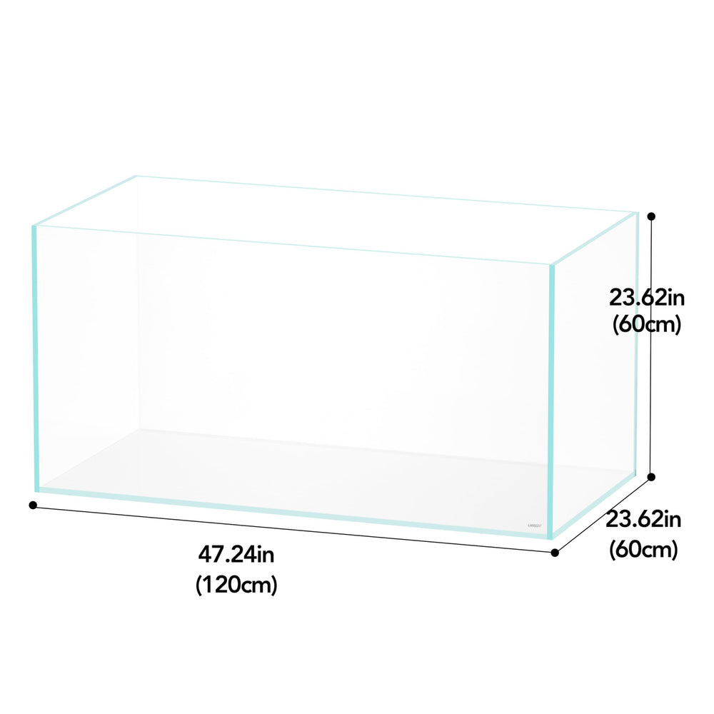 LANDEN low-iron glass close-up highlights 91% light transmission for vivid aquascapes.
