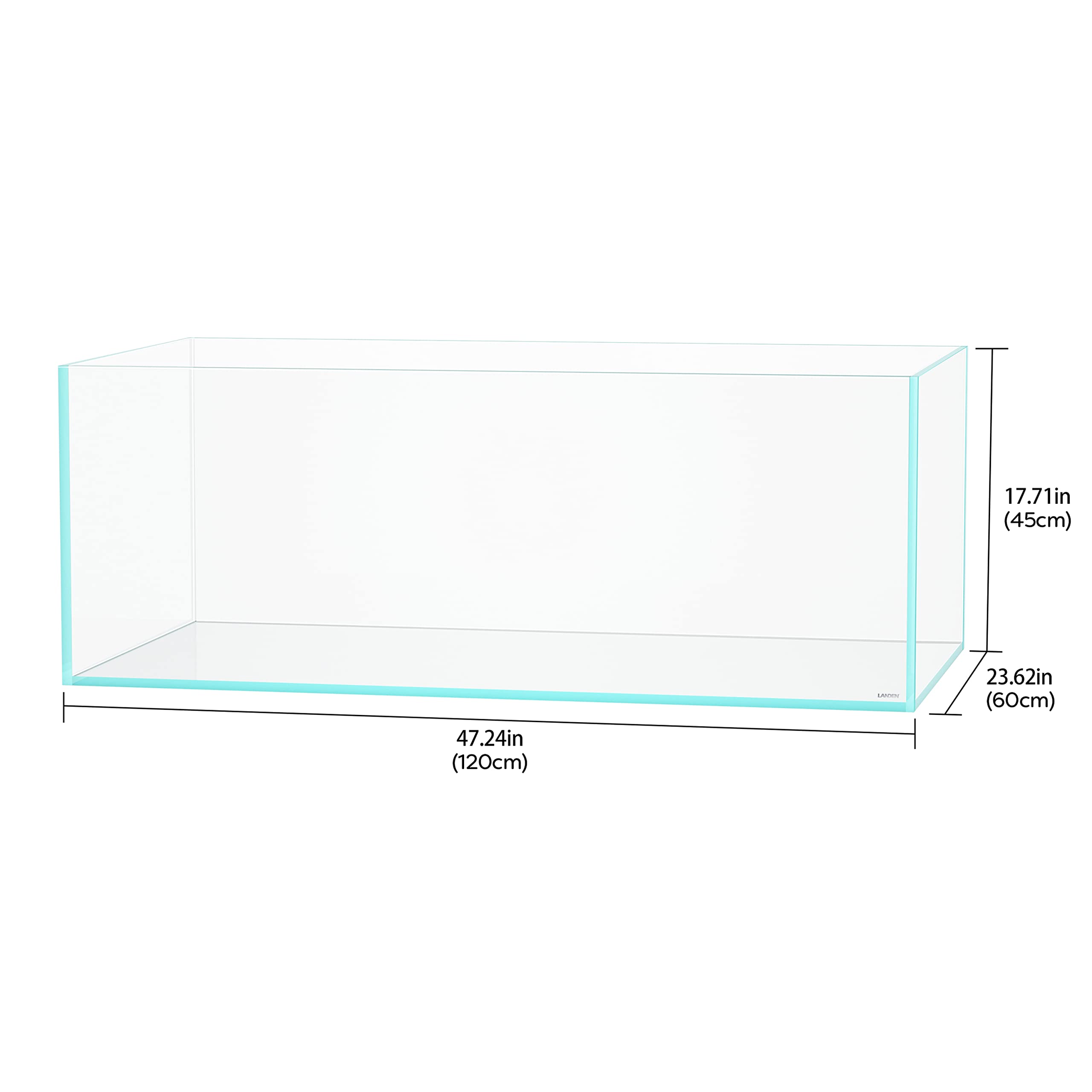 LANDEN 120P rimless edge detail highlighting clean corners and modern look