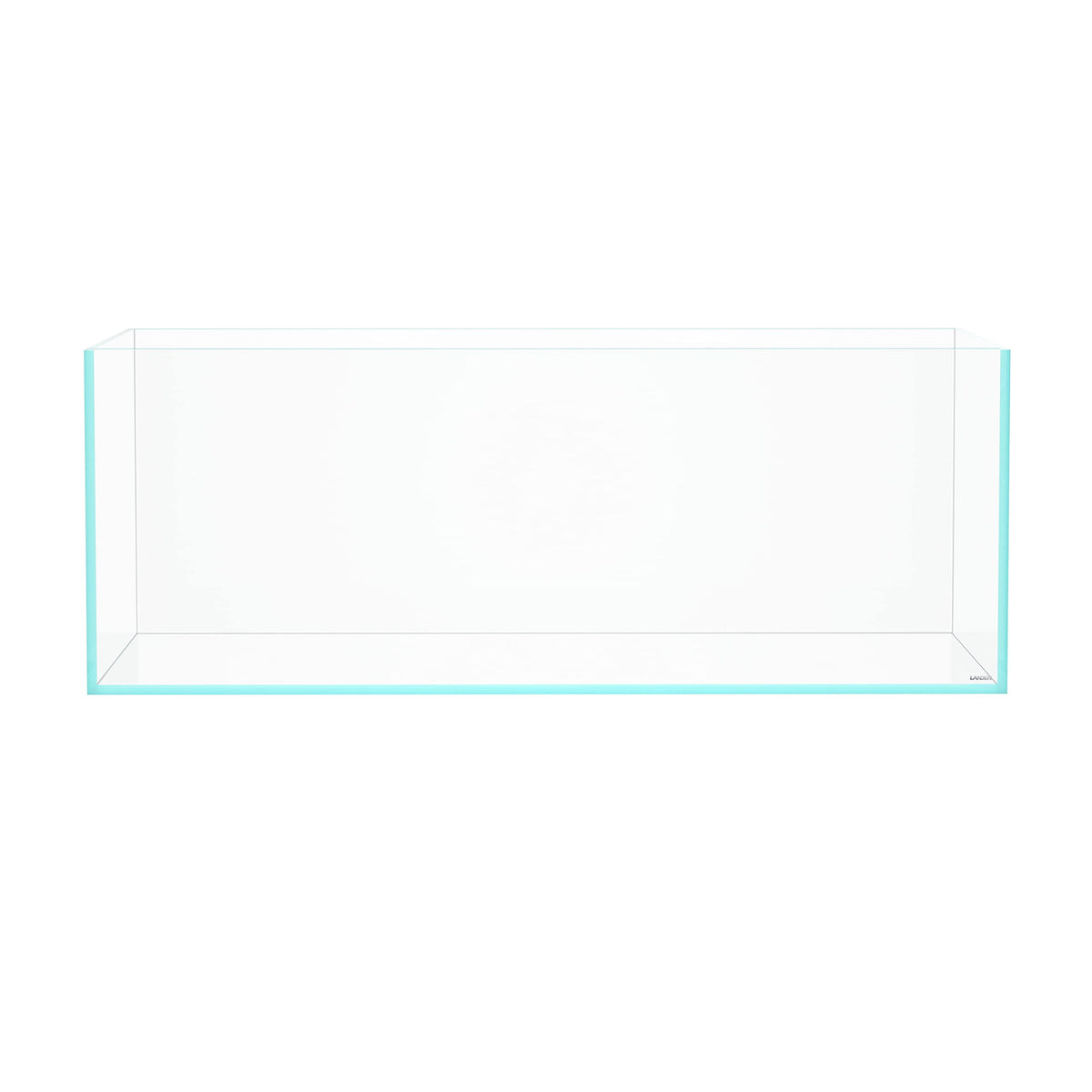 LANDEN 120P tank front view showing rimless design for immersive aquascapes
