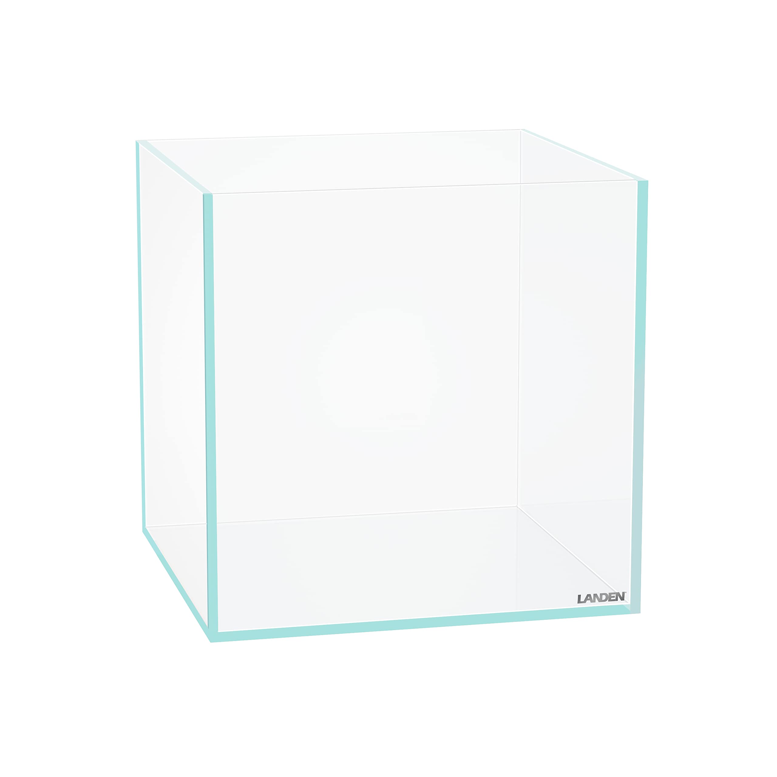 LANDEN 25C cube rimless aquarium packaging image shows professional protective padding.