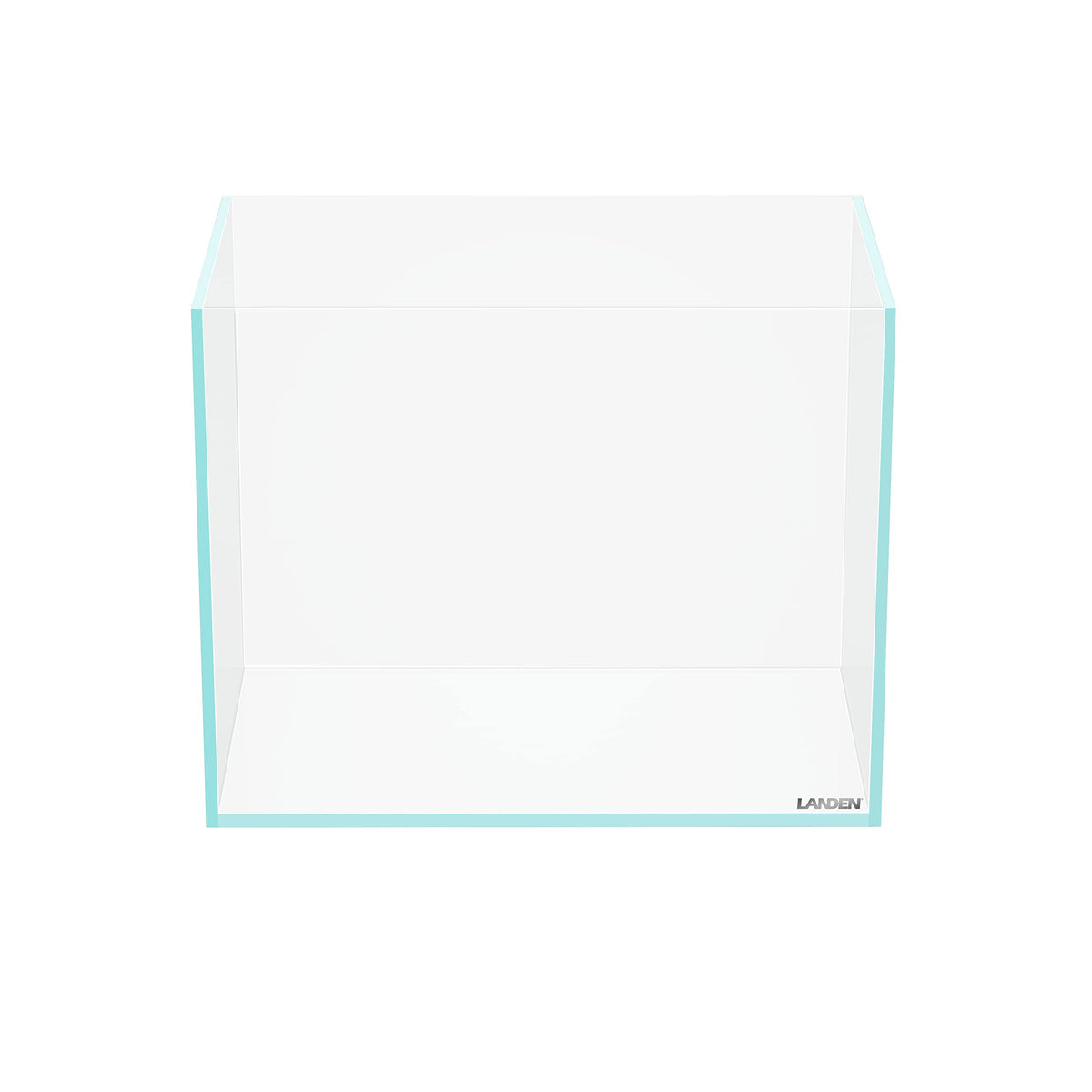 LANDEN 30N tank front view shows rimless design for a modern home aquarium.