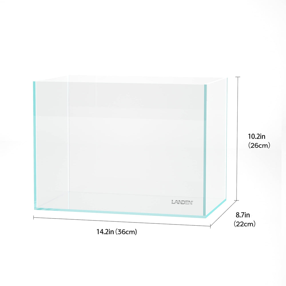 LANDEN 36N 5G rimless tank front view highlights bezel-less design for immersive display.