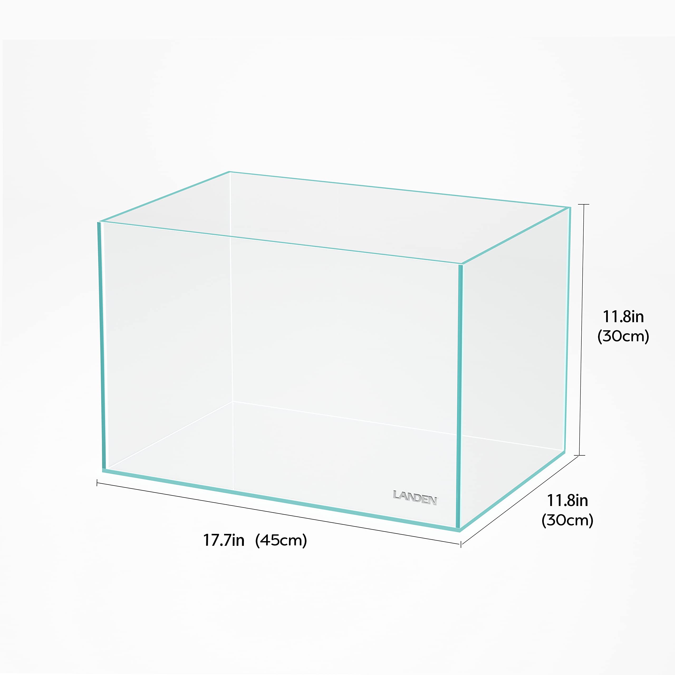 Landen 45P bezel-less glass close-up reveals high transmittance and clarity.