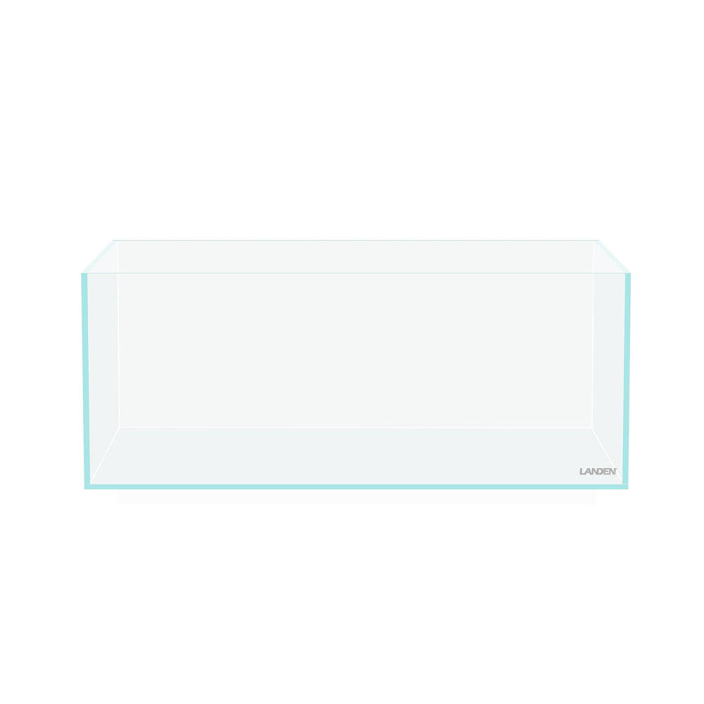 LANDEN 45S shallow tank front view with high-clarity low-iron glass for vivid colors