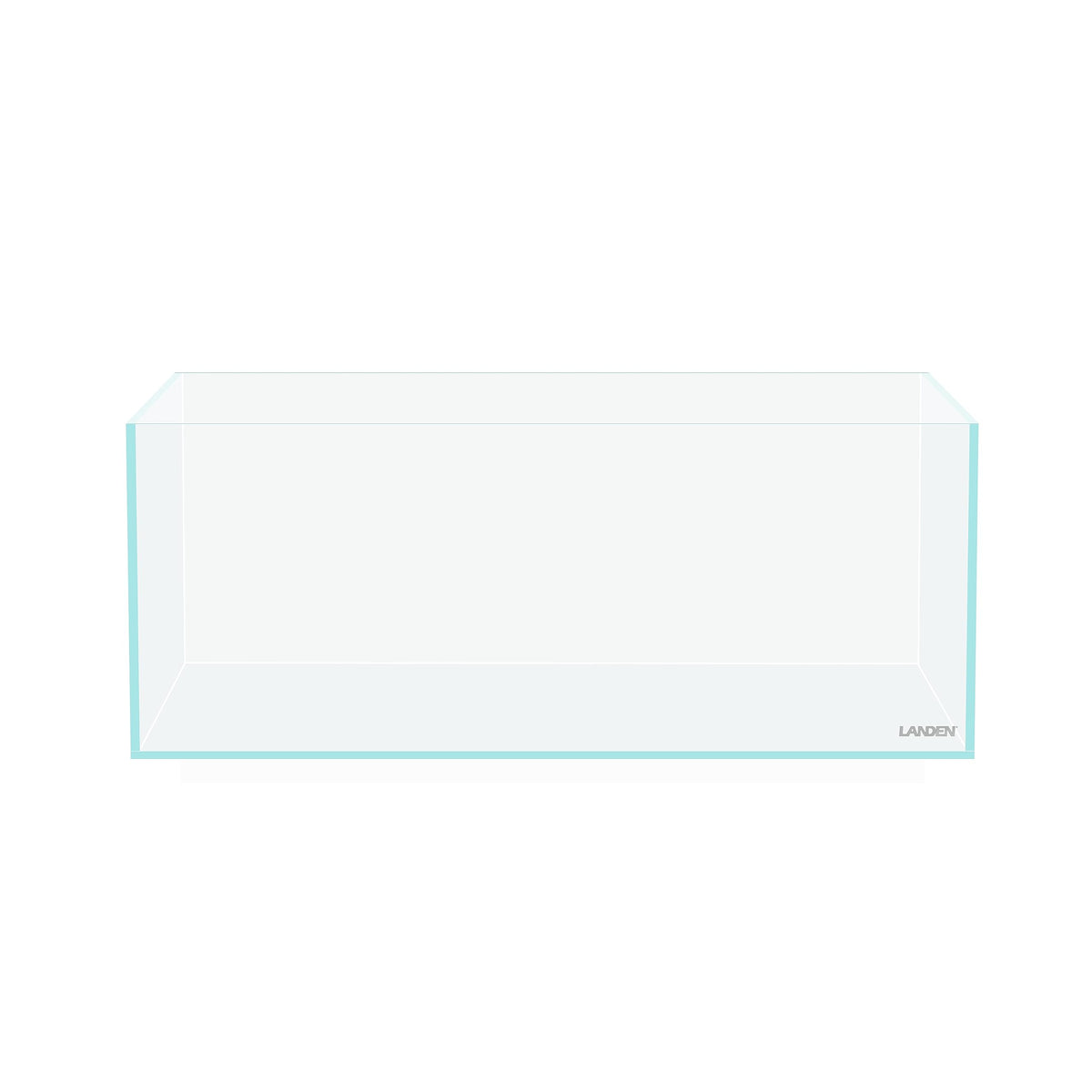 LANDEN 45S shallow tank front view with high-clarity low-iron glass for vivid colors