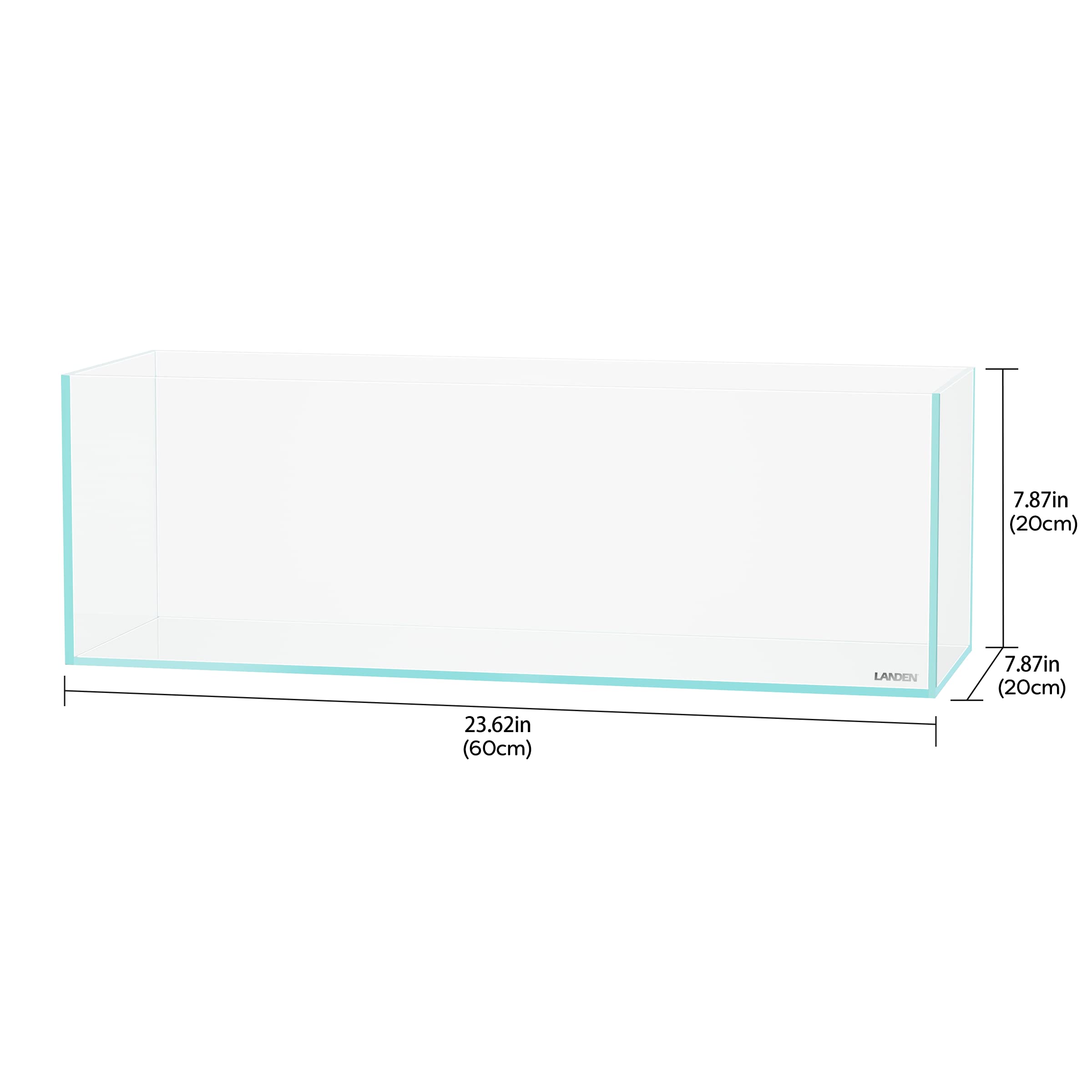 LANDEN 60L bookshelf aquarium side view ideal for compact living room setups