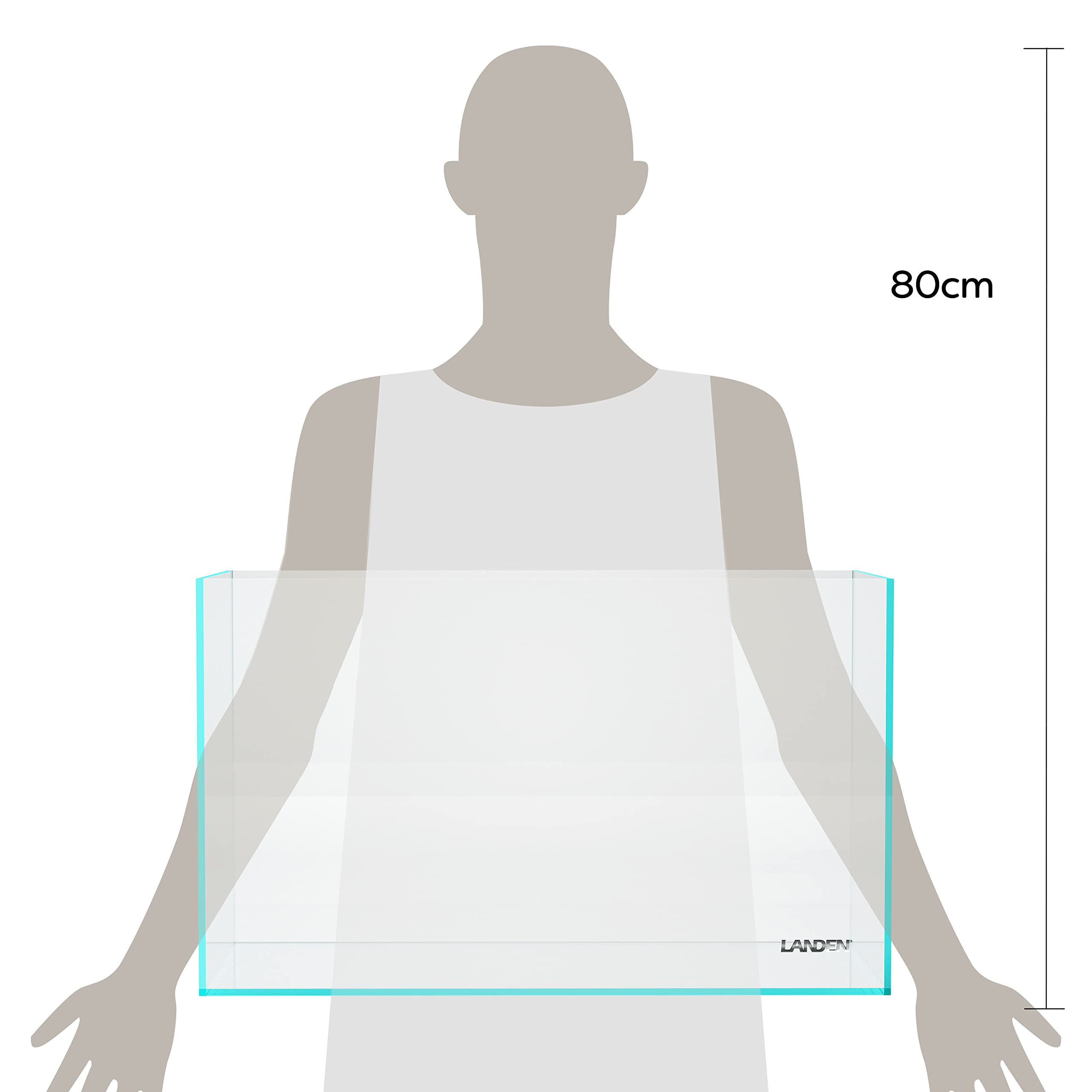 Landen 60P close-up of low-iron glass highlighting high transparency and precise edges.