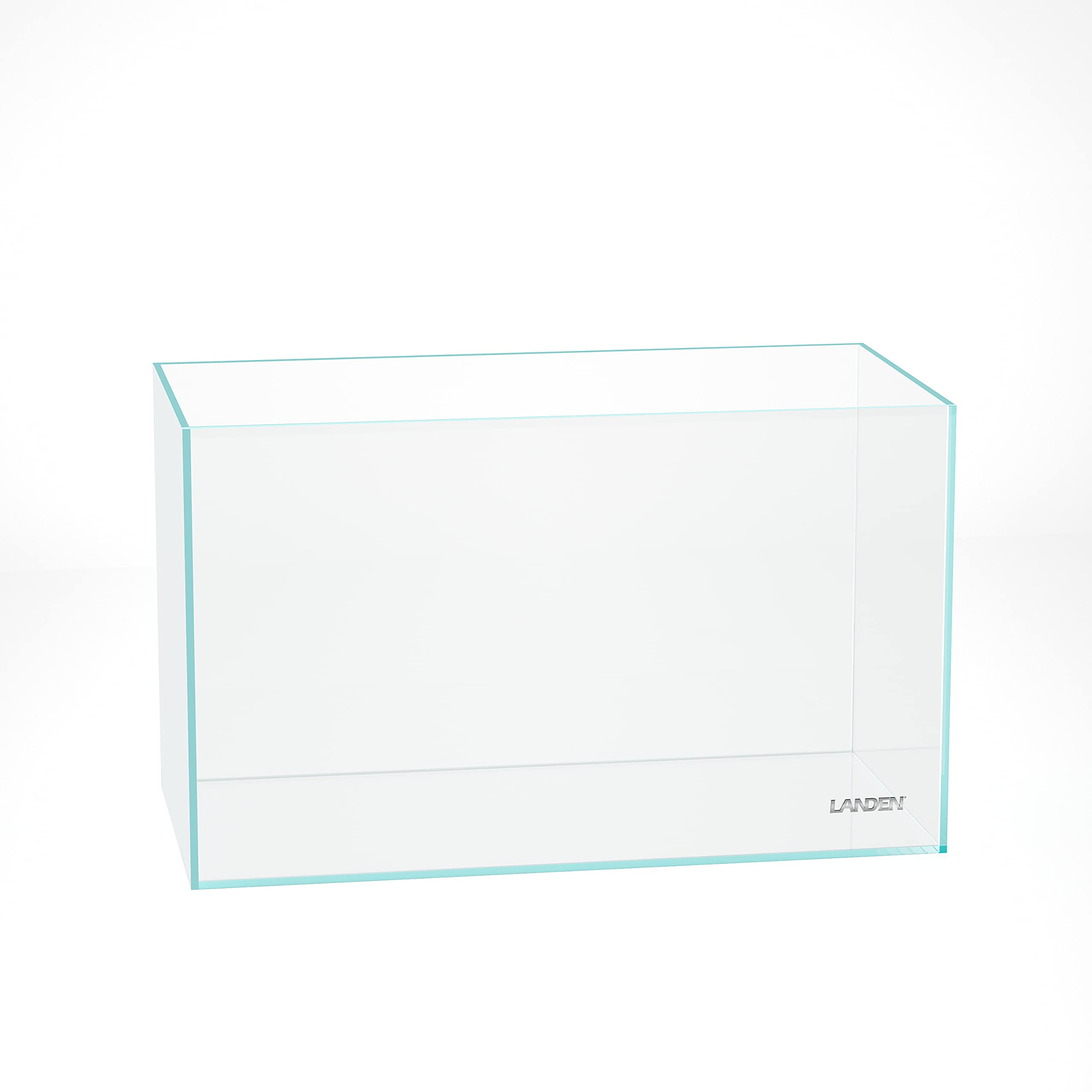 Landen 60P rimless aquarium side view showing 16-gallon capacity for versatile layouts.