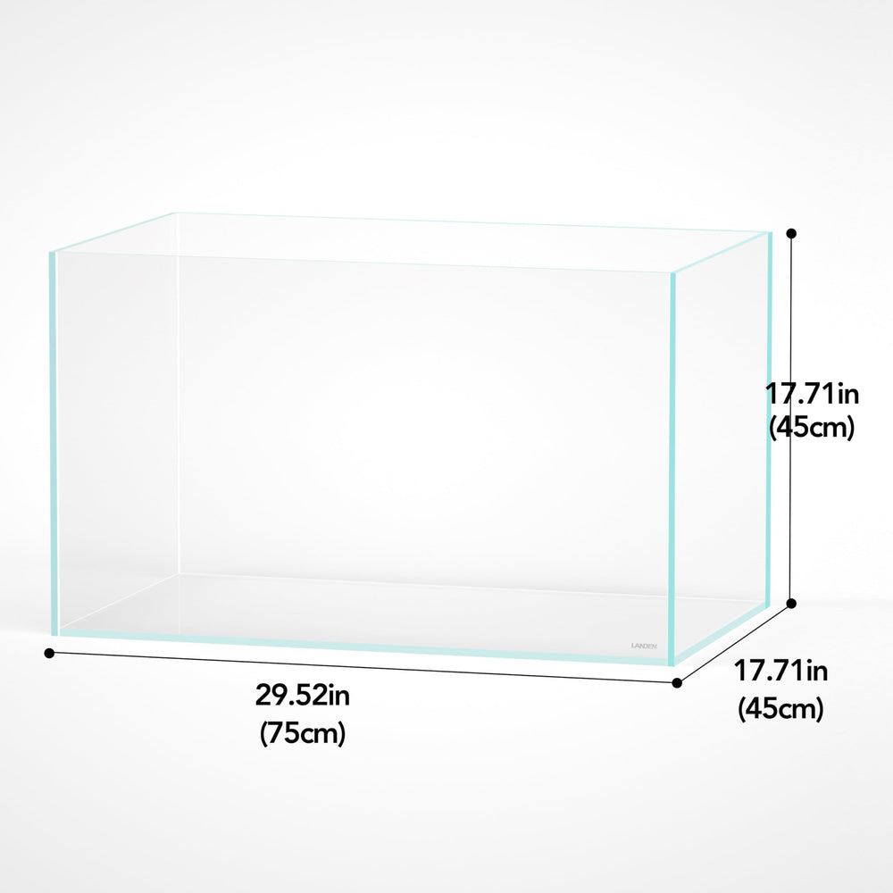 LANDEN 75H low-iron glass closeup highlights true colors for natural aquascapes.