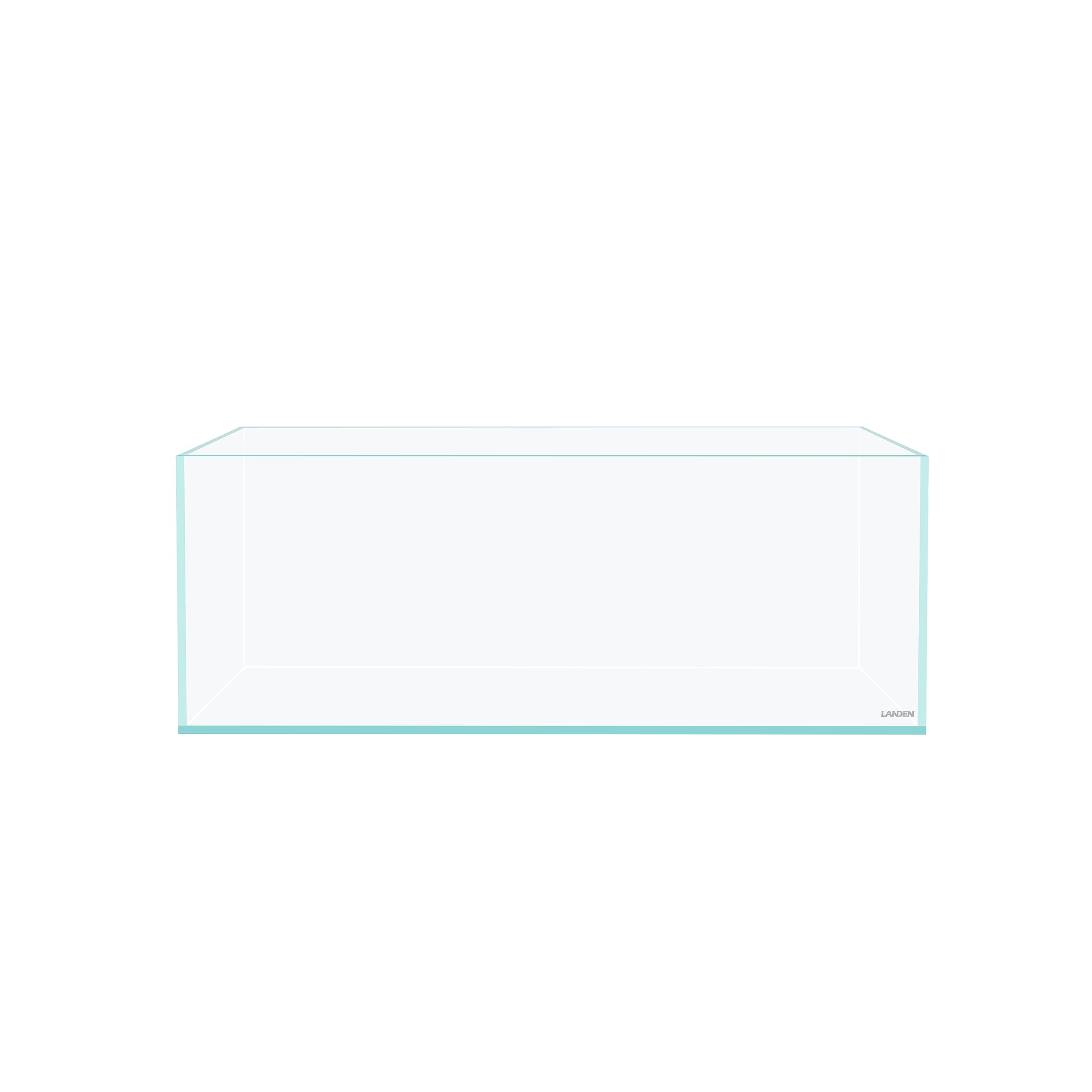 LANDEN 75S shallow tank front view with rimless design for clear viewing
