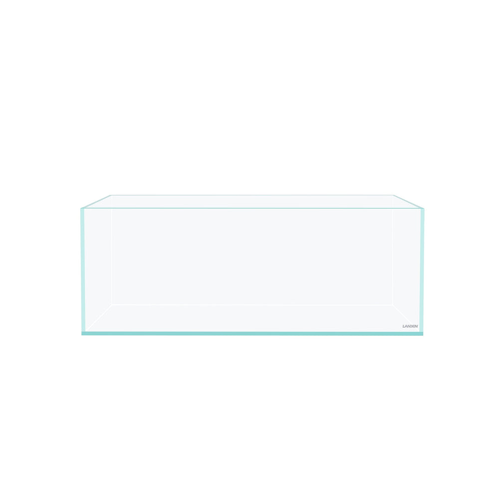 LANDEN 75S shallow tank front view with rimless design for clear viewing